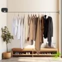 SOGA 160mm Wall-Mounted Clothes Line Dry Rack Black