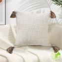 SOGA 50cm Beige Pillow Textured Throw Cover, Luxurious Rib Knit Ribbed