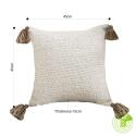 SOGA 50cm Beige Pillow Textured Throw Cover, Luxurious Rib Knit Ribbed