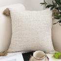 SOGA 50cm Beige Pillow Textured Throw Cover, Luxurious Rib Knit Ribbed