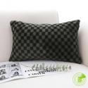 SOGA 30cm Urban Light Luxury Dark Green Checkered Lumbar Throw Pillow