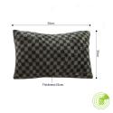 SOGA 30cm Urban Light Luxury Dark Green Checkered Lumbar Throw Pillow