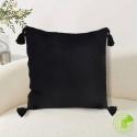 SOGA 45CM Black Vintage Butterfly Pillow Tassel Velvet Square Throw