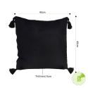 SOGA 45CM Black Vintage Butterfly Pillow Tassel Velvet Square Throw