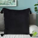 SOGA 45CM Black Vintage Butterfly Pillow Tassel Velvet Square Throw