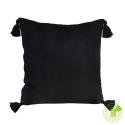 SOGA 45CM Black Vintage Butterfly Pillow Tassel Velvet Square Throw