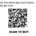 Nordic Solid Wood High Stool Fashion Plastic Bar Chair