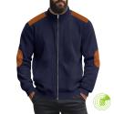 Solid Color Block Long Sleeve Zipper Cardigan Outerwear