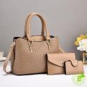 Woven Texture Three-piece Set Large Capacity One Shoulder Combination