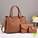Woven Texture Three-piece Set Large Capacity One Shoulder Combination