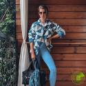 Loose Diamond Print Cotton Jacket