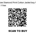 Loose Diamond Print Cotton Jacket