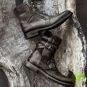 Round Toe Belt Buckle Side Zipper Chunky Heel Casual Men's Short
