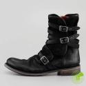 Round Toe Belt Buckle Side Zipper Chunky Heel Casual Men's Short