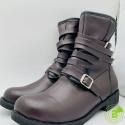 Round Toe Belt Buckle Side Zipper Chunky Heel Casual Men's Short