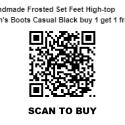 Handmade Frosted Set Feet High-top Men's Boots Casual Black buy 1