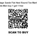 Vintage Suede Flat Heel Round Toe Martin Boots Men buy 1 get 1 free