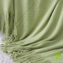 SOGA Green Acrylic Knit Throw Blanket
