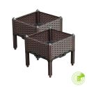 SOGA 2X 40cm Raised Planter Box Vegetable Herb Flower Outdoor Plastic