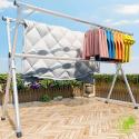 SOGA 2X 2.4m Portable Standing Clothes Drying Rack Foldable Space-Sa