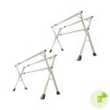 SOGA 2X 2.4m Portable Standing Clothes Drying Rack Foldable Space-Sa