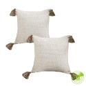 SOGA 2X 50cm Beige Pillow Textured Throw Cover, Luxurious Rib Knit