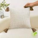 SOGA 2X 50cm Beige Pillow Textured Throw Cover, Luxurious Rib Knit