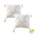 SOGA 2X 45cm Wabi-sabi Cream Flower Cover & Beige Velvet Leaf Ring