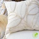 SOGA 2X 45cm Wabi-sabi Cream Flower Cover & Beige Velvet Leaf Ring