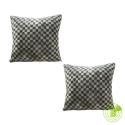 SOGA 2X 45cm Urban Light Luxury Pillow Dark Night Green Checkered Squa