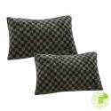 SOGA 2X 30cm Urban Light Luxury Dark Green Checkered Lumbar Throw Pill