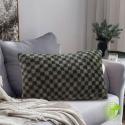 SOGA 2X 30cm Urban Light Luxury Dark Green Checkered Lumbar Throw Pill