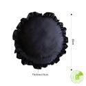 SOGA 2X Butterfly Black Vintage Lotus Leaf Edge Round Throw Pillow