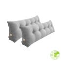 SOGA 2X 120cm Silver Triangular Wedge Bed Pillow Headboard Backrest Be