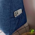 SOGA 2X 120cm Blue Triangular Wedge Bed Pillow Headboard Backrest Beds