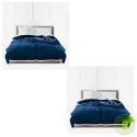 SOGA 2X Navy Blue Throw Blanket Warm Cozy Double Sided Thick Flannel C