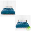 SOGA 2X Lake Blue Throw Blanket Warm Cozy Double Sided Thick Flannel C