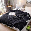 SOGA 2X Black Throw Blanket Warm Cozy Double Sided Thick Flannel Cover