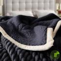 SOGA 2X Black Throw Blanket Warm Cozy Double Sided Thick Flannel Cover