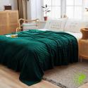SOGA 2X Dark GreenThrow Blanket Warm Cozy Striped Pattern Thin Flannel