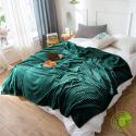 SOGA 2X Dark GreenThrow Blanket Warm Cozy Striped Pattern Thin Flannel