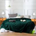 SOGA 2X Dark GreenThrow Blanket Warm Cozy Striped Pattern Thin Flannel