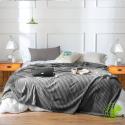 SOGA 2X GreyThrow Blanket Warm Cozy Striped Pattern Thin Flannel Cover
