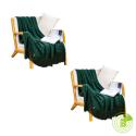SOGA 2X Green Diamond Pattern Knitted Throw Blanket Warm Cozy Woven Co