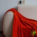 SOGA 2X Red Diamond Pattern Knitted Throw Blanket Warm Cozy Woven Cove