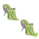 SOGA 2X Green Acrylic Knitted Throw Blanket Solid Fringed Warm Cozy Wo