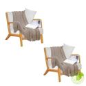 SOGA 2X Coffee Diamond Pattern Knitted Throw Blanket Warm Cozy Woven C