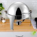 SOGA 4X 6L Stainless Steel Chafing Food Warmer Catering Dish Round Rol