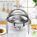 SOGA 4X 6L Stainless Steel Chafing Food Warmer Catering Dish Round Rol