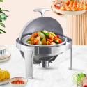 SOGA 4X 6L Stainless Steel Chafing Food Warmer Catering Dish Round Rol